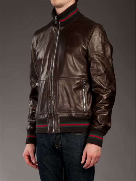 mens gucci leather jackets|gucci jacket men's cheap.